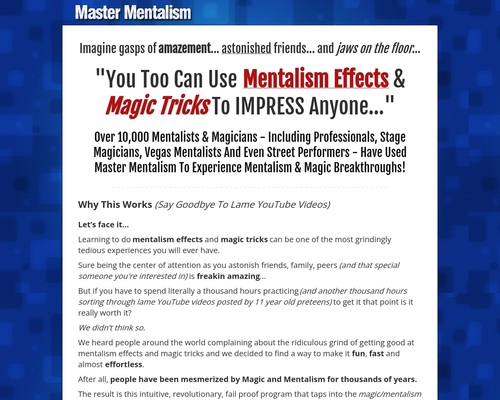 Master Mentalism & Magic Tricks! Huge Avg $$ Per Sale + Recurring $$!